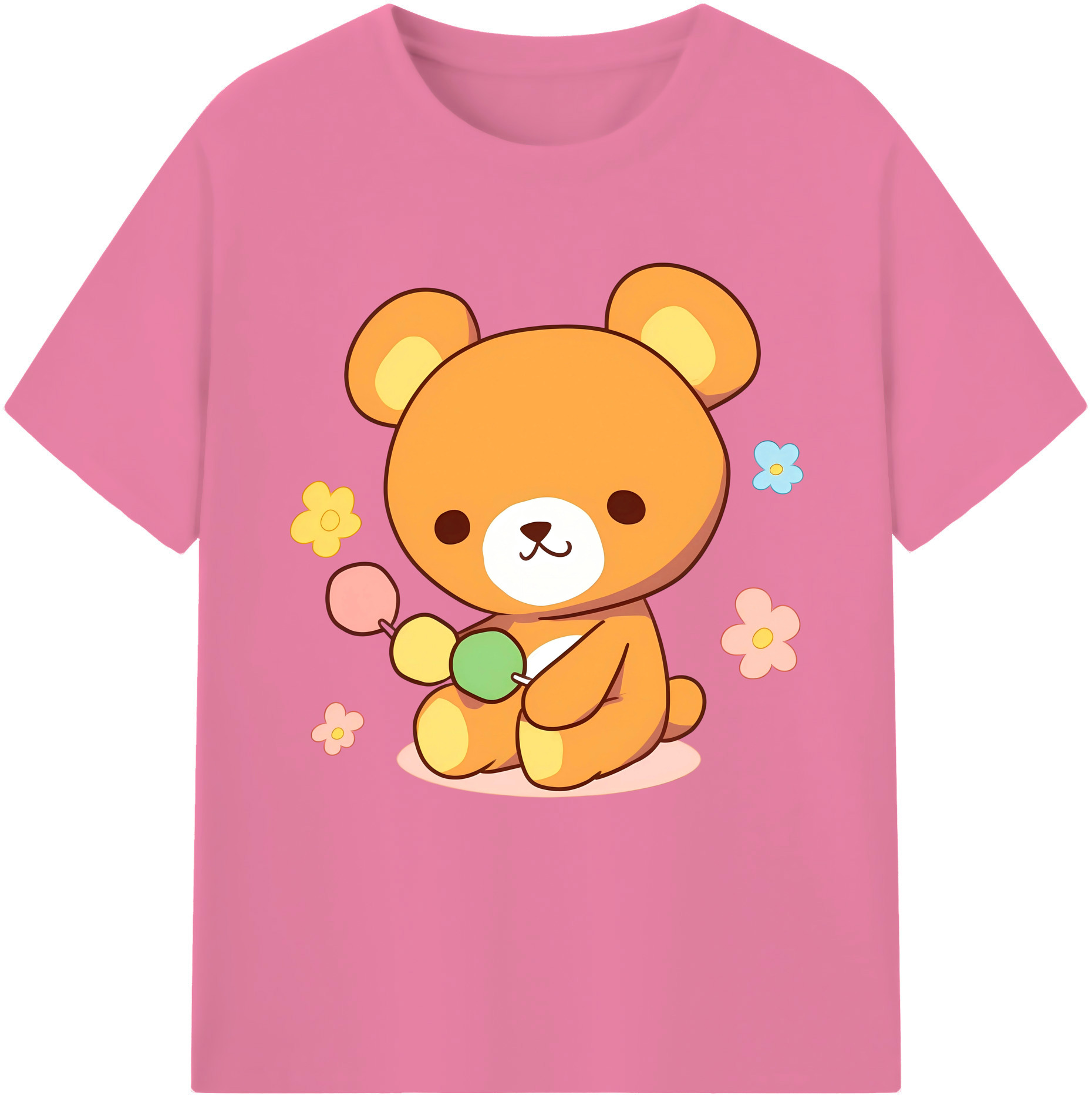 （画像用） リラックマ リラックマ キイロイトリ Rilakkuma Korilakkuma Kiiroitori 綿100％半袖Tシャツ（フロントプリント）